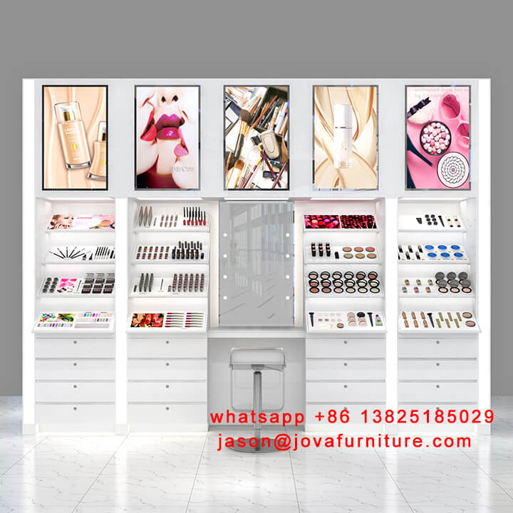 makeup tester display wall