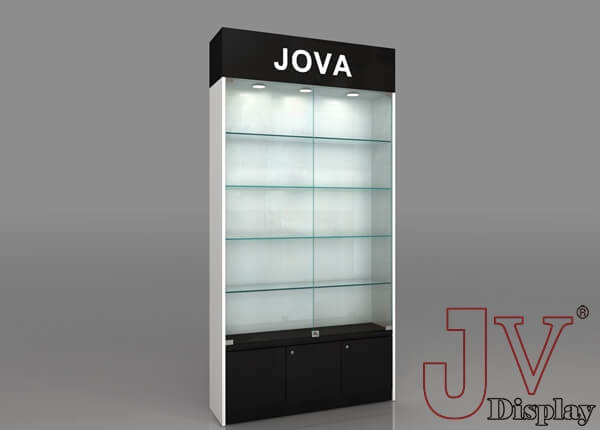 wall display cabinet with glass doors