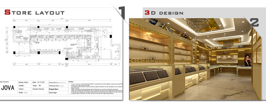 3d design of jewellery shop UK
