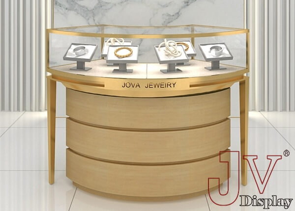 curved jewelry display cases