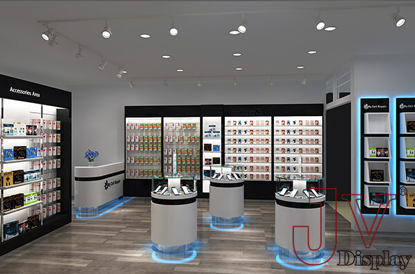 Cell Phone Shop Design With Accessories Display For Sale