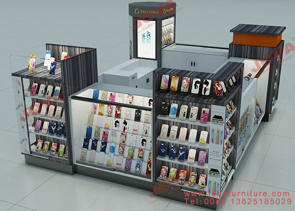 cell phone case kiosk in mall