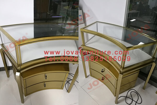 curved jewelry display case