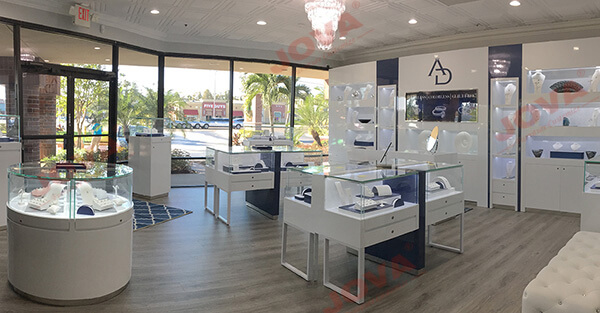 Modern jewelry store displays