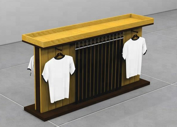 wooden clothes display stand