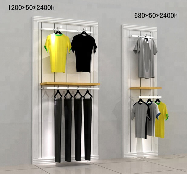 wall mounted clothing rack for retail