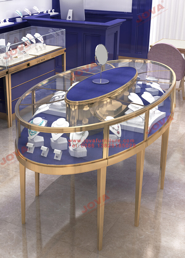 luxury round jewellery showcase