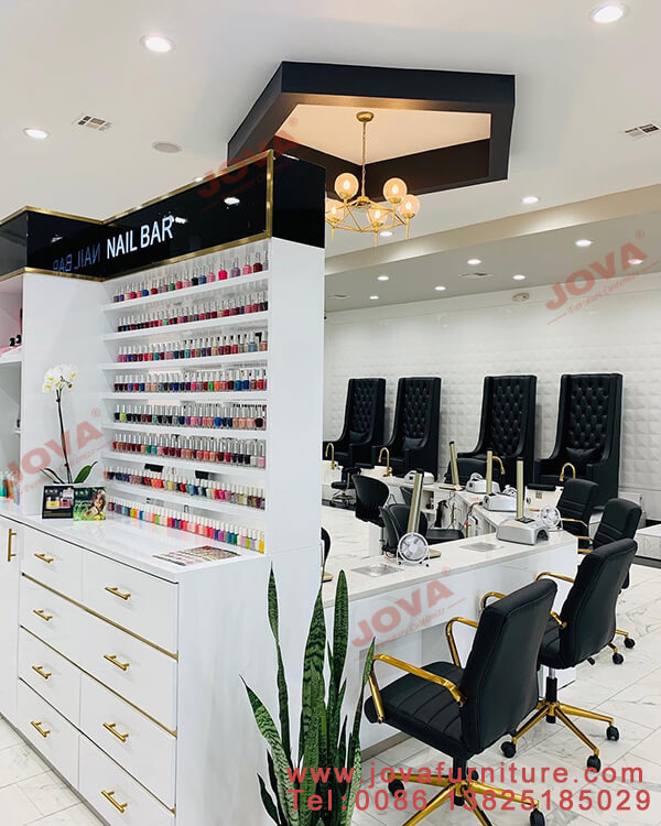 nail displays, manicure tables and chairs