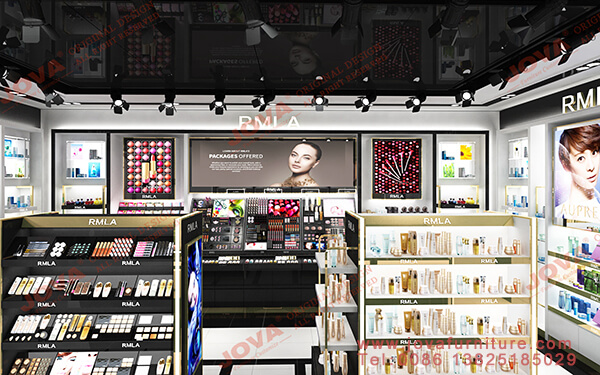 professional makeup shelves