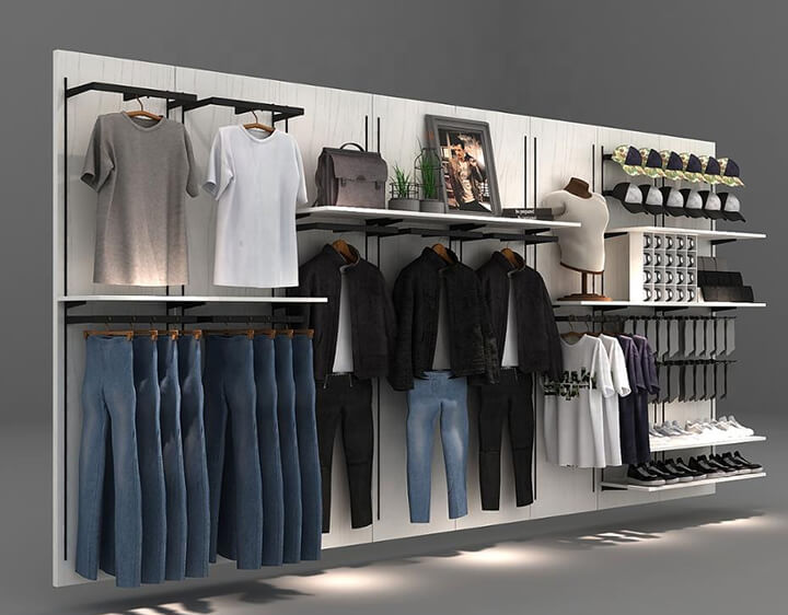 wall mounted boutique display racks