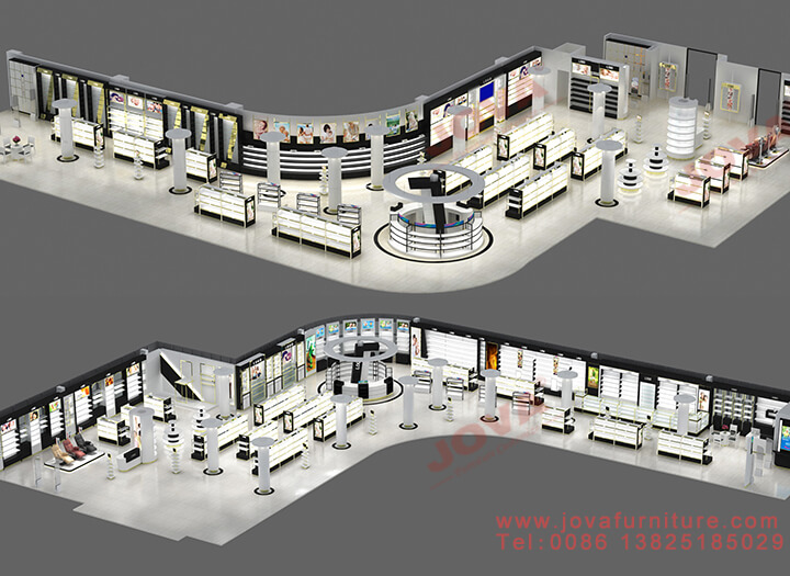 large cosmetic shop layout