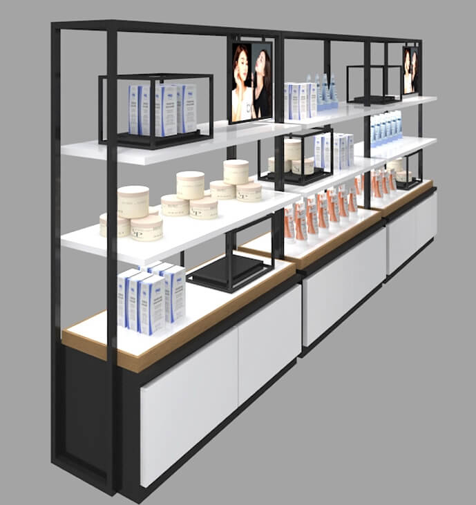 cosmetic wall shelving units