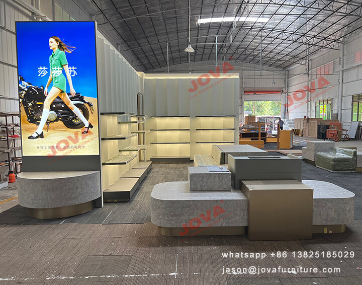 shop display furniture for shoe kiosk