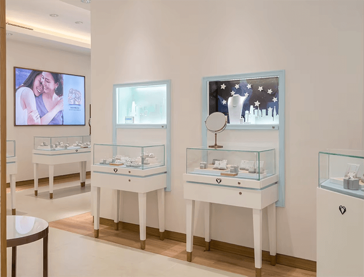 white jewelry showcases for sale