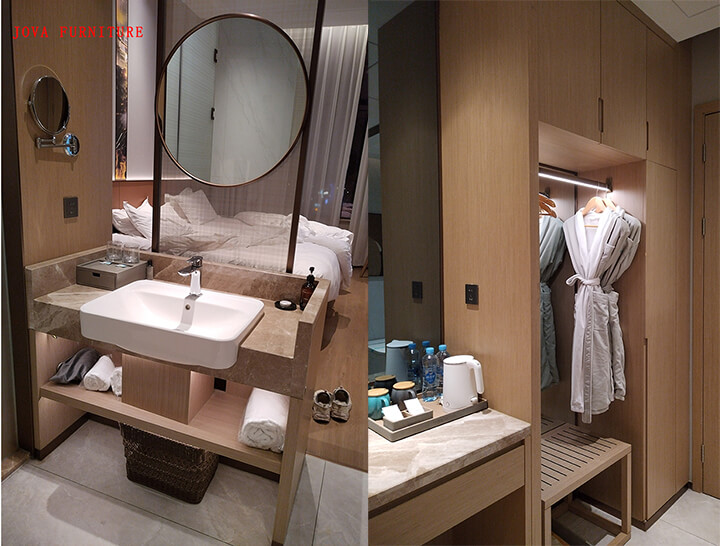 washbasin table and cabinet for hotel rooms