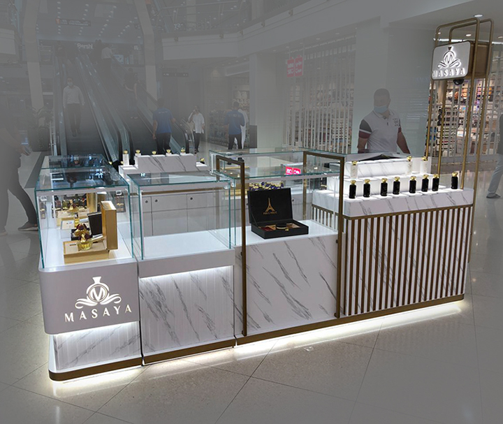 Custom perfume kiosk displays