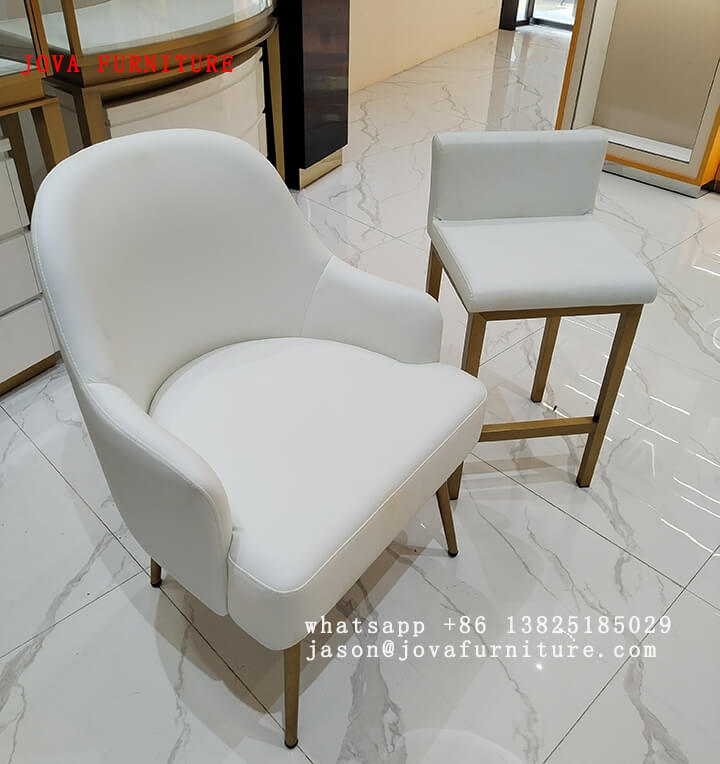 Single leather chairs for jewellery showroom