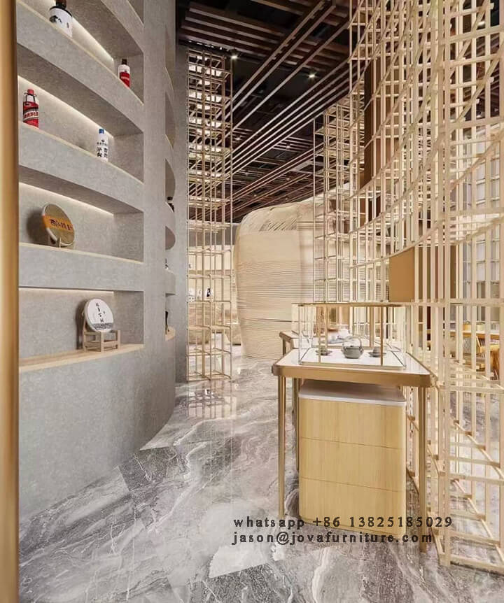 stainless steel jewelry showcase with bottom cabinet