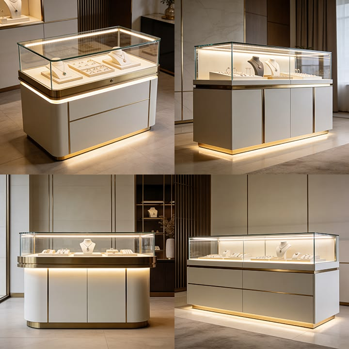 Modern Custom Jewelry Showcase Set | Retail Display Fixture for Jewelry Store Modern Custom Jewelry Showcase Set | Retail Display Fixture for Jewelry Store