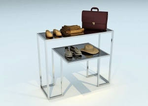 retail display tables for shoe bag shop