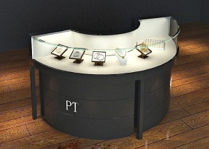 Jewellery shop display cabinets custom black round