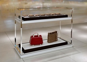 Boutique showcase for handbag store display