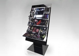 Black cosmetics display stand for famous brand