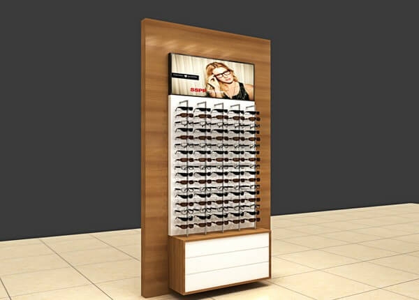 optical frame display rods