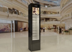 wall display case with slatwall hook