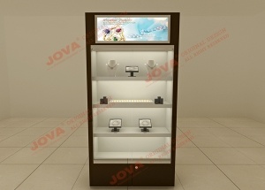 Jewelry wall case black with glass door