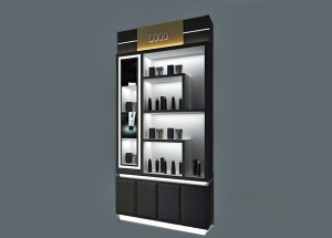 wooden wall unit display cabinet for skin care