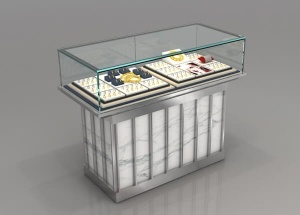 jewellery shop counter glass top marble metal