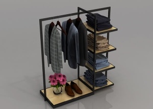 clothing store furniture black stainless steel display rack