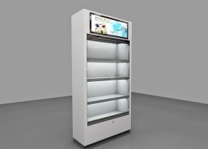 white gloss display cabinet with glass doors