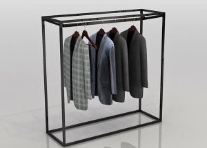 clothing gondola black metal display rack store fixtures
