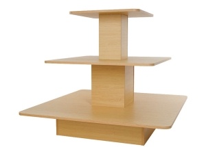 3 tiered waterfall table wooden for clothing shoes handbags