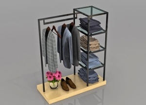 clothing display shelves and gondola racks with 4 shelves