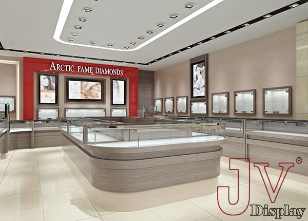 Latest Jewellery Showroom Design With Display Furniture For Sale