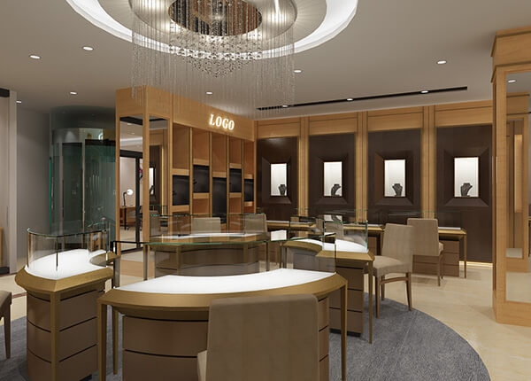 gold jewellery shop interior design