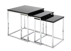 3 piece black nesting display tables for shop