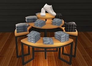 Round 3 piece nesting tables for clothing store