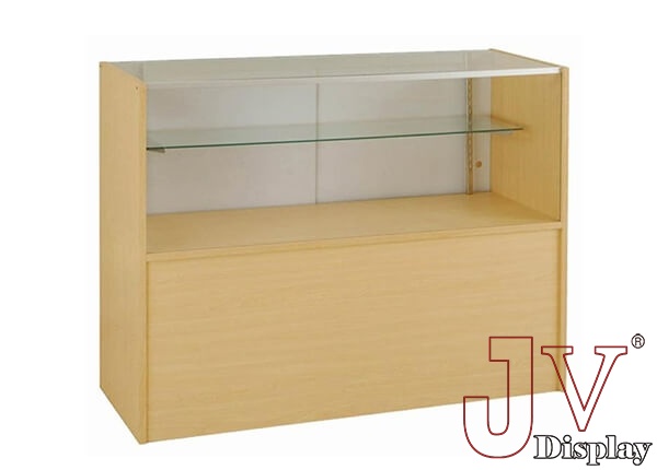 half vision glass display cases