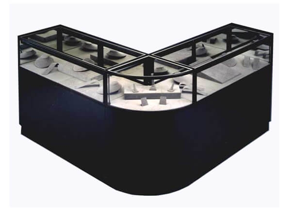 jewelry display cases l shape