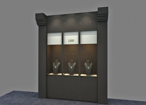 wall design for jewellery shop wall showcase