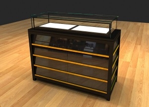 retail jewellery display cabinet wooden and glass top