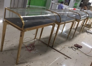 glass jewelry cabinet display table