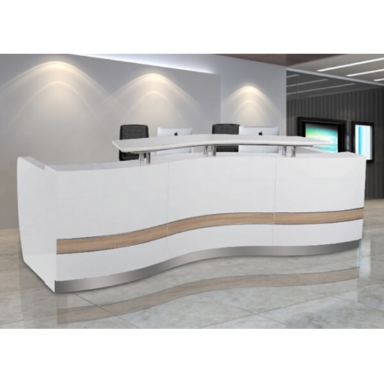 White Curved Reception Desk Furniture Custom For Sale White Curved