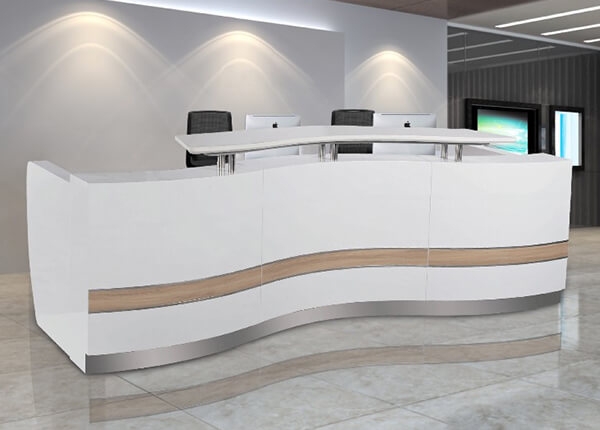 curved reception desk