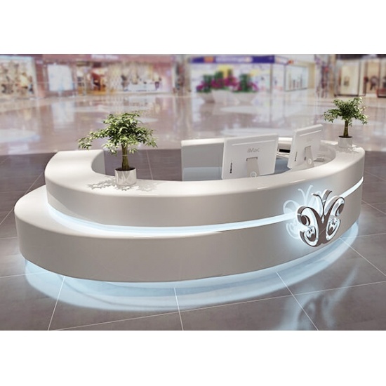 Modern Curved Reception Counter Desk Design For Sale Modern Curved