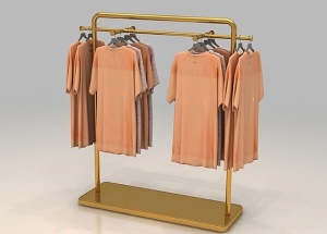 retail clothing store furniture gold metal display racks